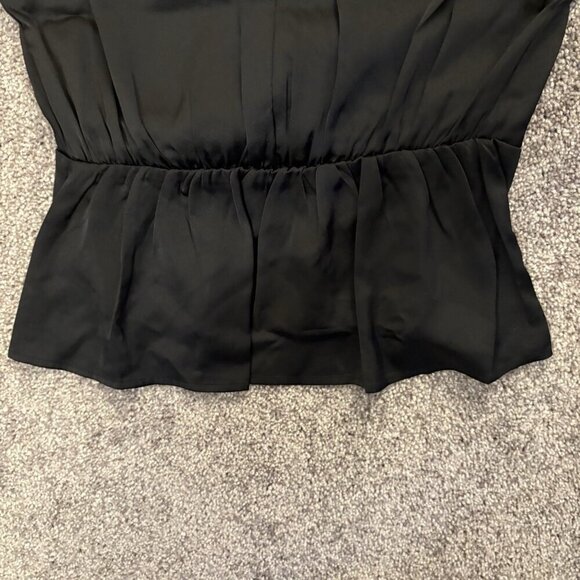Express Women's Satin Draped Top Size XS Black Long Sleeves Faux Wrap NWT $58 - Picture 12 of 16